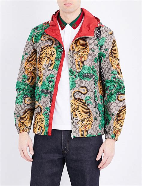 gucci tiger print lightweight jacket replica|gucci tiger denim jacket.